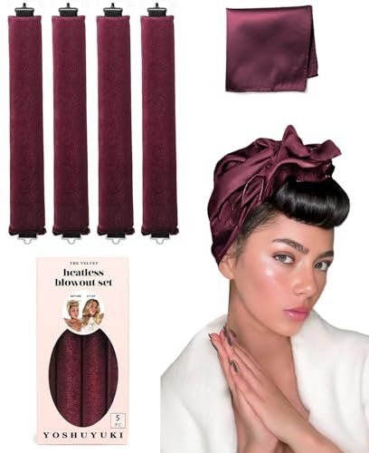 Lockenwickler ohne Hitze, über Nacht, hitzefreie Locken, Ausblasstäbe, Haarband, Samt-Stäbe für langes Haar, keine Hitze, Lockenwickler, Lockenstäbe, Haarwickel für Schlaflocken, Styling-Werkzeuge