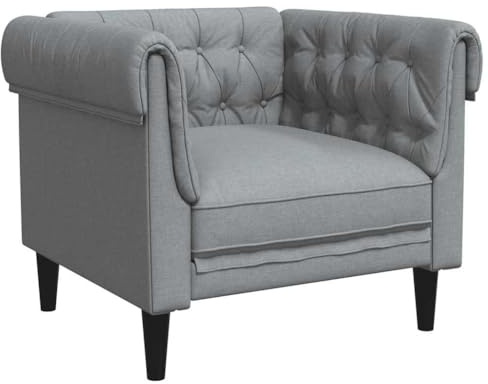 vidaXL Chesterfield-Sessel Hellgrau Stoff