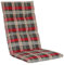 DILUMA Kettler Hochlehner Auflage Naxos für Gartenstühle 118x49 cm Karo Rot - 6 cm Starke Stuhlauflage mit Komfortschaumkern und Bezug aus Baumwoll-Mischgewebe - Made in EU mit ÖkoTex100