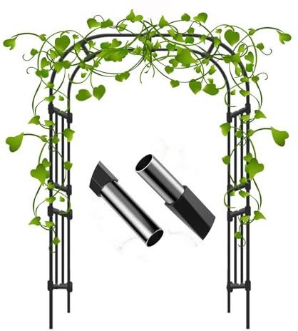 Rosenbogen für Kletterpflanzen 120x240 150x240 180x240 210x240cm Gartenbogen Hochzeit Decoration Rankhilfe für Jasmin Clematis Torbogen Blumenständer(120x240cm)