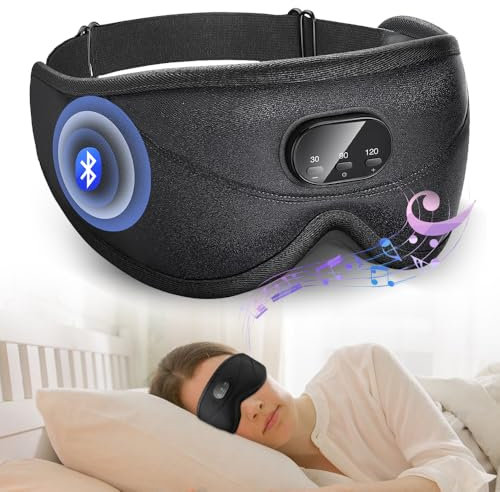 XEERUN Sleep Mask Headphone, Sleep Headphones Bluetooth Eye Mask,100% Blackout Sleep Masks with Thin Speakers & 15Hrs Playtime for Long Time of Comfortable Sleeping, Travel, Nap Sleeping