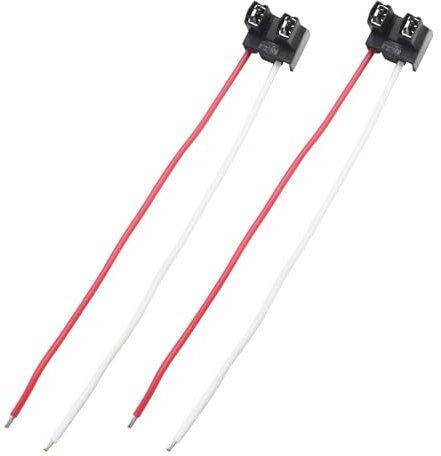 JUUDDENPARTS 2Pcs Bulb Wire Harness Female Adapter, 12V H7 Car Light Sockets with Cable, Plastic 2 Pin Wiring Harness Sockets Adapter for Cars Trucks Trailers Boats Caravans