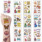 Qpout 10 Blatt Hippie Temporäre Tattoo Ticker Groovy 70er Jahre 80er 90er Jahre für Mädchen und Jungen, Wasserdichte Liebe und Peace Zeichen Gesicht Aufkleber Hippie Thema Party Zubehör