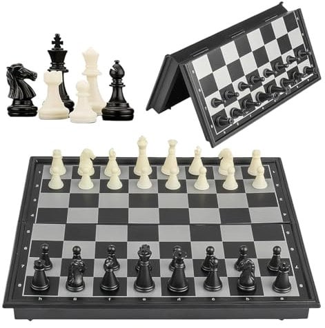 Magnetic Chess Board Set Chess Board Games,10 * 10inch Travel Chess Folding Chess Board Portable Traditional Strategy Game,Cestamor Chess Board Games Chess Piece for Kids and Adult Gifts