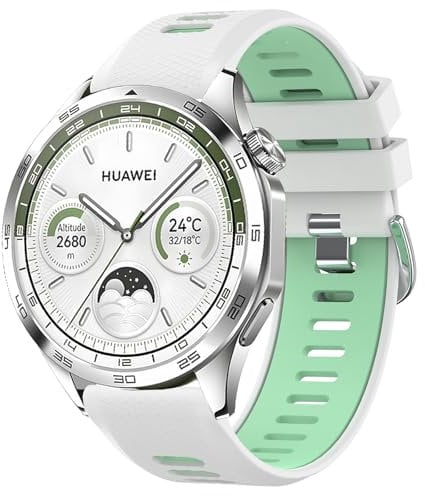 Wanme Armband für Huawei Watch GT 4 46mm Armband/Huawei Watch GT 3 46mm / GT 2 46mm Herren Damen, Zweifarbiges Silikon 22mm Armbänder, Sport Ersatzarmband für Huawei Watch GT 3 Pro 46mm/ GT 2 Pro