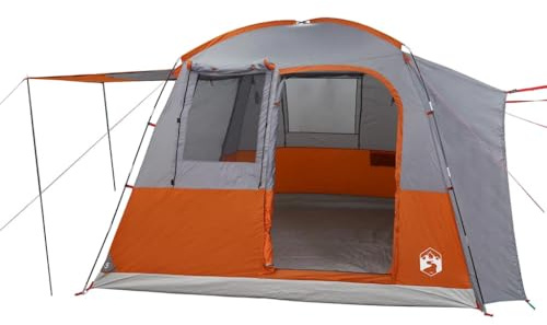 vidaXL Car Tent 4-Person Grey and Orange Waterproof