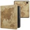 kwmobile Custodia eReader Compatibile con Kobo Libra Colour Cover - eBook Reader Flip Case - marrone/marrone chiaro - Mappamondo vintage
