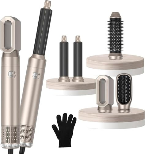 Air Styler 5 en 1 Set, 1000W Air Styler Secador y Rizador de Pelo Aire Rizador De Rizo Cepillo Suavizante Pelo Rizador del Cabello cepillo automático de volumen para todo tipo de cabello para alisar
