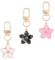 Nogeqi 3 Stück Blumen Schlüsselanhänger Aesthetic, Niedliche Blume Schlüsselanhänger, Cute Flower Keychain, Kleiner Blume Anhänger Tasche Damentasche Für Tasche Charms Dekoration (Rosa,Weiß)