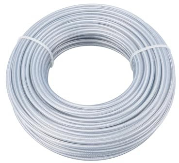 KJLEEN Heavy Duty Strimmer Wire 3mm x 45m Nylon Steel Grass Trimmer Line Round Replacement Garden Strimmer Cord Metal Mowing Rope for Over Grown Weeds