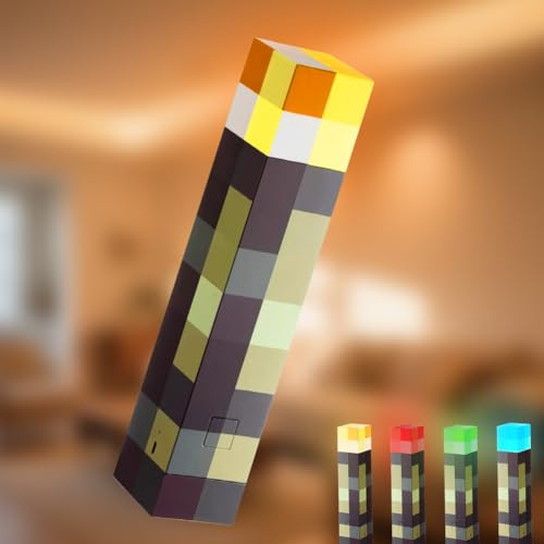 Torch Lamp Wall Lamp Night Lamp USB Rechargeable LED Lights Hand or Wall Mount Lighting Bedside Lamp for Boys Girls Gaming Room Accessories & Children's Room Decoration (4 Colours LED Lights)