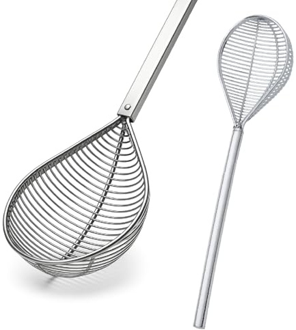 Crisalide® Colapomodoro in Alluminio Pressofuso – Manico 73 cm, Coppa da 26 cm – Utensile Professionale per Estrarre Pomodori e Alimenti