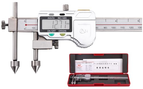 Digitaler Mittelpunkt-Messschieber – Zur Messung von Lochabständen auf gleicher oder versetzter Ebene, 0–150 mm, LCD-Anzeige, Edelstahl (10-300mm)