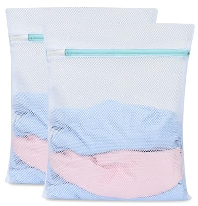 OTraki 2 Pezzi Sacchetti Lavatrice 30 x 40CM, Retina per Lavatrice con Cerniera Nascosta, Extra Large Sacchetti Lavatrice Biancheria, Riutilizzabile, Sacchetto Lavatrice per Delicati, Camicia, Calzini
