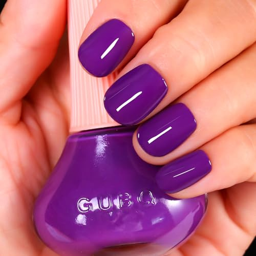 DouborQ Nail Polish Long-lasting Glossy Nail Art Varnish (Deep Purple-46, 12 ML)