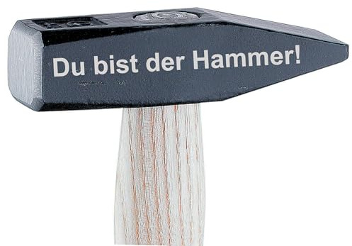 der kleine Handwerker Schlosserhammer 300g mit Wunschgravur – personalisiertes Geschenk für Männer, Papa & Opa zu Weihnachten, Vatertag & Geburtstag – Holzgriff, Stahlkopf