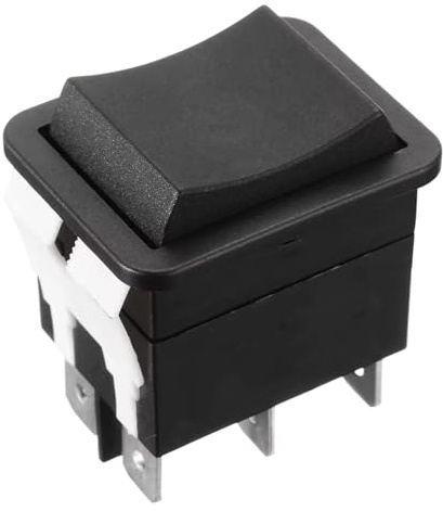 Wippschalter HY12-9-3 Drucktastenschalter,6-Poliger Kippschalter Ein-Aus-Ein 125/250V 18A/20A,Elektrische Wipptaster,Industrieller Druckknopf,Rocker Kippschalter für Auto,Wohnmobil,Truck,Boot