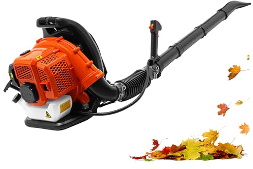BJTDLLX Soplador de hojas 7000 RPM a gasolina, soplador de mochila de gasolina de 2 tiempos, soplador de jardín de 1.25KW, soplador de hojas para limpieza de césped de jardín, volumen de aire de 720
