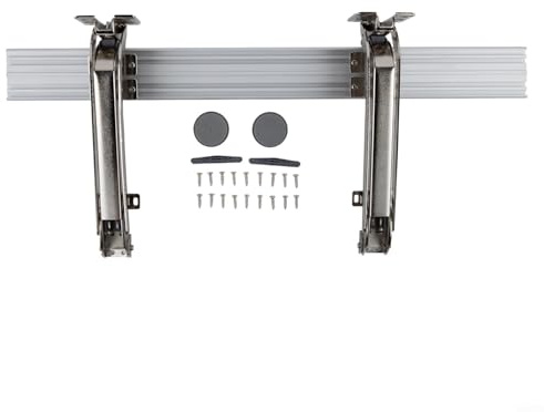 Cerniera per anta scorrevole con asta di collegamento da 58 cm, apertura parallela a 180 gradi, in acciaio laminato a freddo, adatta per armadi e mobili da cucina con chiusura ammortizzata