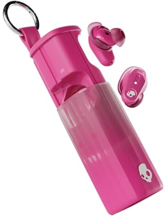 Skullcandy Method 360 ANC Wireless Earbuds, Sound by Bose, Bluetooth Headphones, Premium Noise Cancelling, Up to 40 Hrs Battery, Sweat and Water Resistant, Microphone for iPhone Android - Crazy Pink