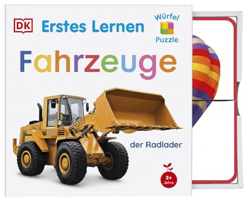 Erstes Lernen Würfelpuzzle. Fahrzeuge: Puzzlespaß mit 4 Bilderwürfeln aus Karton. Motorik-Spielzeug. Leicht, stabil & abwischbar. Für Kinder ab 2 Jahren