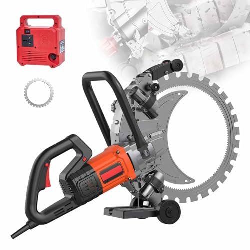HSSTYLE Betonringkreissäge, Wandfräsmaschine, bürstenloser Hochfrequenz-Elektro-Betonschneider, 3000 U/min, für Bauarbeiten und Renovierungen