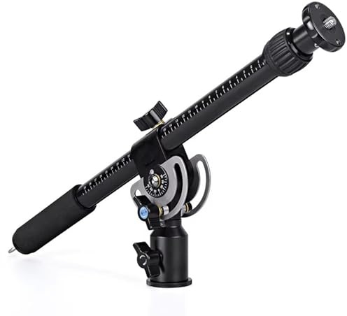 Telescopic Boom Extension Arm for Tripod, Horizontal Centre Column Boom Extender, Maximum Length 77 Cm, Maximum Load 5 Kg, Ideal for Overhead Photography and Filming