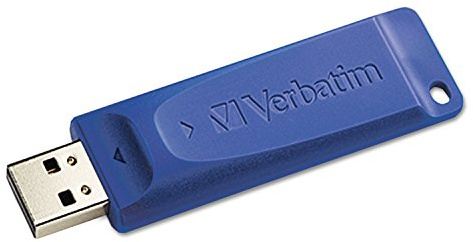 Verbatim 32GB USB 2.0 Flash Drive - Cap-Less & Universally Compatible - Blue | USB 2.0 drive with retractable housing and antimicrobial protection for storage, transport and travel