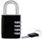 FJM SX-575 Cadenas à combinaison avec clé de remplacement et découverte de code, noir, 1 pièce