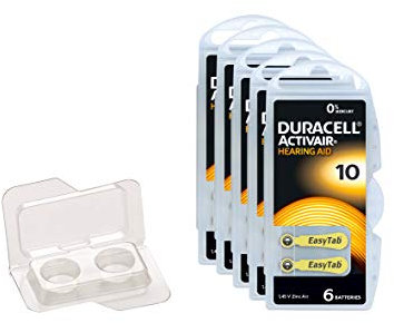 Duracell Activair Typ 10 Hörgerätebatterien 30er Pack - kompatibel mit PR70 ZL4 - Extra Lange Lebensdauer & EasyTab-Technologie, quecksilberfrei