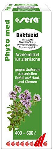 sera Phyto med Baktazid 30 ml - pflanzliches Arzneimittel gegen äußeren bakteriellen Befall auf Haut und Kiemen