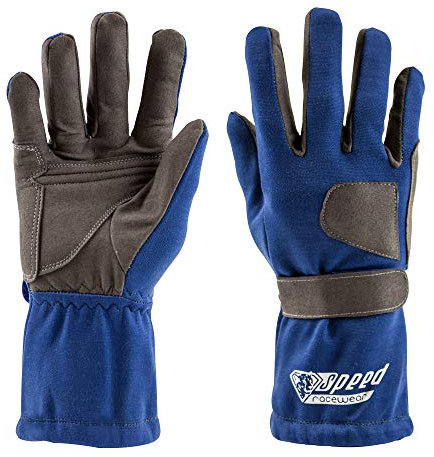 Speed Racewear - Karthandschuhe Sydney - Motorsport Handschuhe (12, Blau)
