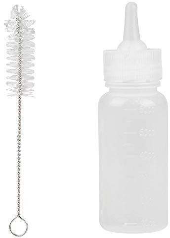 Aufzuchtflasche 60ml Haltbares Silikon Wasser Milch Flasche Durchsichtige Silikon Katze Milchflasche Haustier Milchflasche mit Flaschenbürste für Kleintiere Hund Katze Welpe