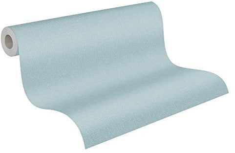 A.S. Création Vliestapete Emotion Graphic Tapete Uni 10,05 m x 0,53 m blau Made in Germany 368822 36882-2