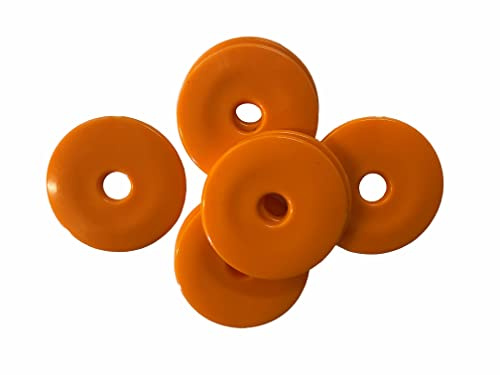 Proops 40mm Dia Orange Survey/Road Markers, High Impact HDPE Plastic Disc Washers, Bevelled Edges (S7839). Free UK Postage (10)