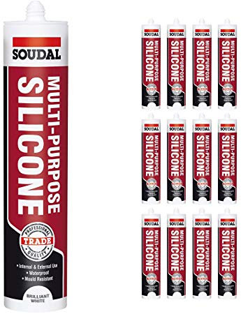 Brilliant White Soudal Trade Silicone Multi Purpose Construction Sealant Acetoxy with Fungicide