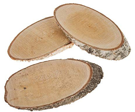 matches21 Holzscheibe Echtholz Birke Baumscheibe natürlich Birkenholz Holzdeko Holzbrett Holz 1 STK - 24-28x2 cm