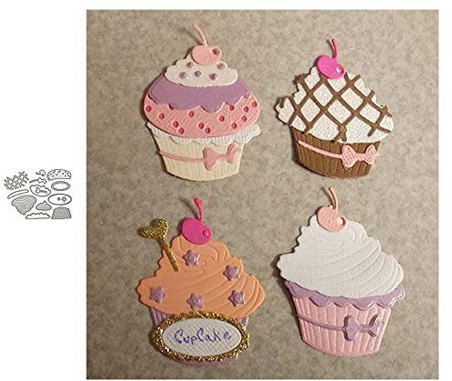Cutting Dies for Card Making, YunTrip Cute Cake Cup Metal Cutting Dies for DIY Scrapbooking Album Embossing Photo Craft Paper Cards Decorative Craft