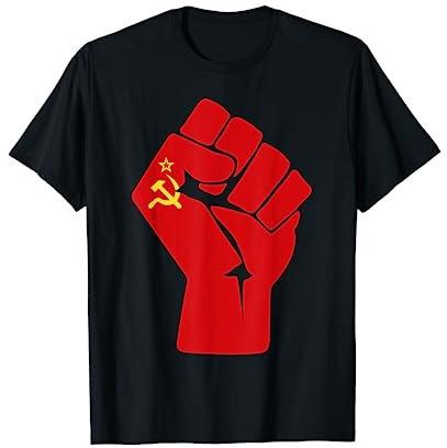 Unione Sovietica bandiera comunista alzato pugno di resistenza simbolo Maglietta