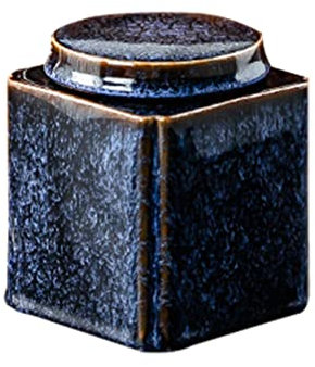 Keramik Teedose Kaffeedose Retro Vorratsdose: 950ml Blau Keramikdose mit Deckel Kekse Tee Kaffee Süßigkeiten Snack Gewürz Gebäck Kräuter Behälter Geschenkverpackung