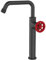 Essebagno Indus mitigeur lavabo haut noir et manette rouge