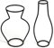 Silhouette Vase Schwarz für Pampasgras 2er Set - Schwarze Umrisse Vasen für Blumen - Geeignet als Grabblumenhalter - Metallrahmen Minimalistische Blumenvase - Stil 2