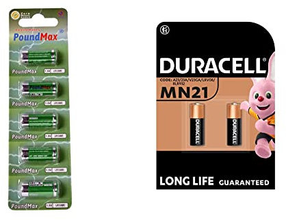 5 X PoundMax 910A LR1 N Type MN9100 1.5V Alkaline Batteries & Duracell Specialty Alkaline MN21 Battery 12V, pack of 2 (A23 / 23A / V23GA / LRV08 / 8LR932)