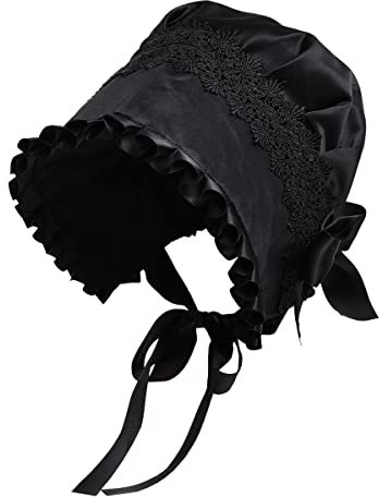 BPURB Damen Mob Cap Viktorianische Hausmädchen Pilgermütze Kolonial Kostüm Zubehör