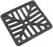 Grille d'évacuation carrée en fonte noire (200 mm x 10 mm)
