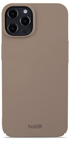 holdit Slim Case iPhone 12/12 Pro - 1mm Ultra Thin - Hard Case in Recycled Polycarbonate - Mocha Brown