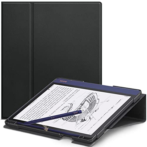 E NET-CASE Hülle für BOOX Note Air 2, BOOX Note Air 2 Plus 2022, neues verbessertes Design, 360 Grad drehbarer Ständerabdeckung für 10,3 Zoll BOOX Note Air 2 mit Stifthalter (schwarz)
