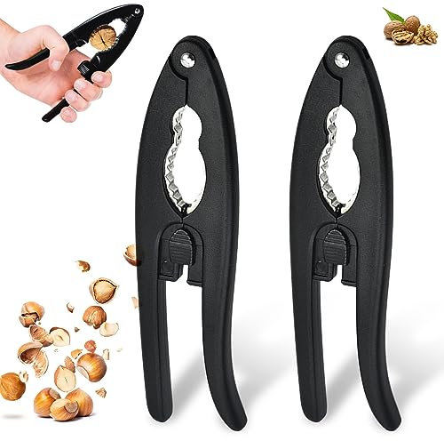 BGTLJKD 2 Pièces Casse Noix, Casse Noisette, Multifonction Casse-Noix avec Poignée Antidérapante, Casse-Noisette en Métal Pince Casse Noix pour Noix de Pécan, Noisettes, Amandes, Fruit de Mer