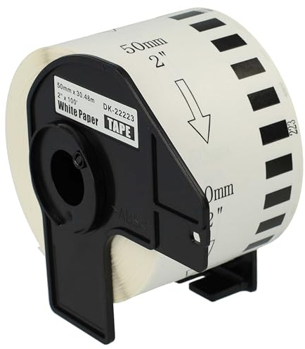 vhbw Etiketten-Rolle 50mm x 30,48m kompatibel mit Brother PT QL-810 Series, QL-810WC Etiketten-Drucker - Premium
