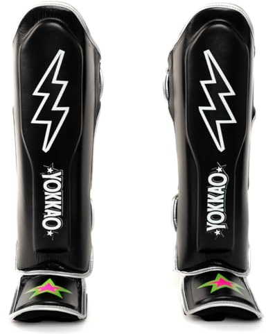 YOKKAO Muay Thai Designer Shin Guards: Superior Protection and Support for Muay Thai, Kickboxing, and MMA - Premium Quality and Stylish Design for All Skill Levels